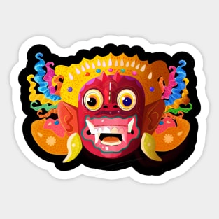 Balinese traditional mask art Sticker